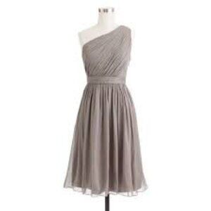 J.Crew  One-Shoulder Kylie Dress $250 0P Graphite